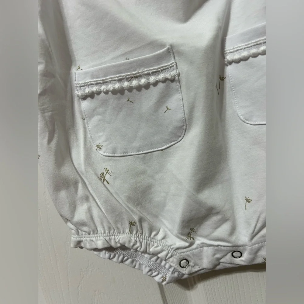 Ollie’s Day Baby Girl Aspen Bubble Romper White Floral NWT 6/9 Months